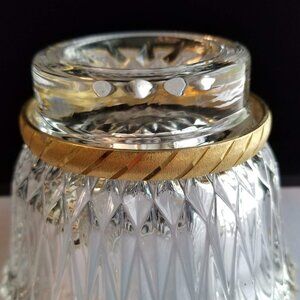 Vintage Monet Striped Brushed Texture Gold Tone Bangle Bracelet Etching